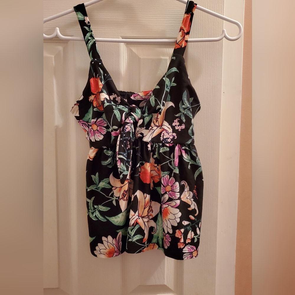 Guess Tie Front Floral Top